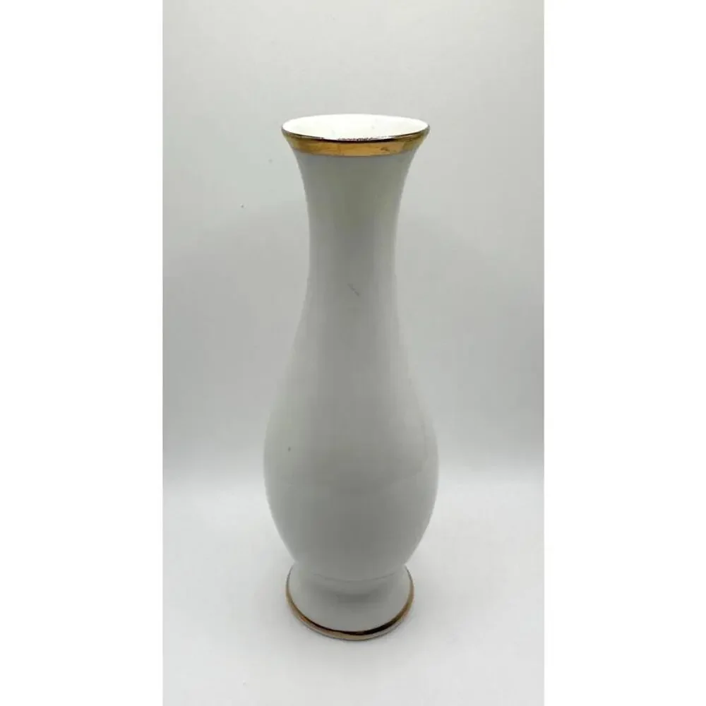 Vintage Gerold Porzellan Tettau Bavaria West German Vase Handpainted Floral Gold